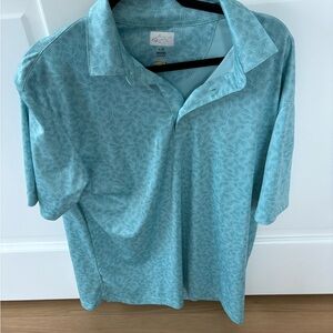 Greg Norman Collection Aqua Patterned Polo Shirt